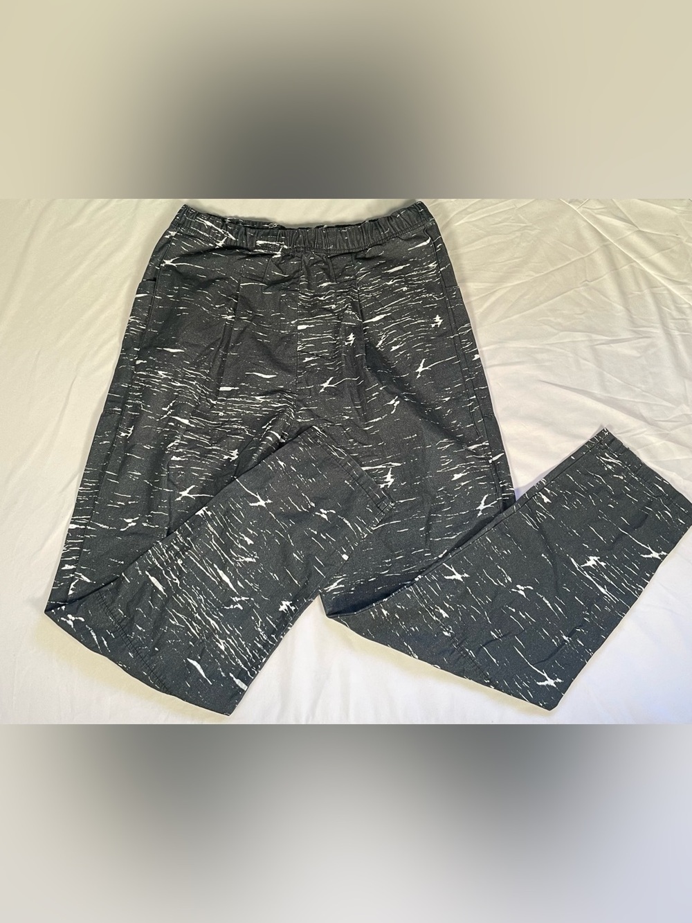 Quiksilver Stranger Things Argyle Pants 80s Retro Zubaz Black White Mens Medium